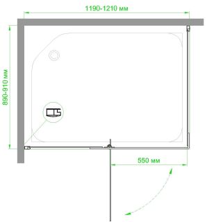 Душевой уголок Royal Bath HPV RB9120HPV-C-BL 120x90см чёрный
